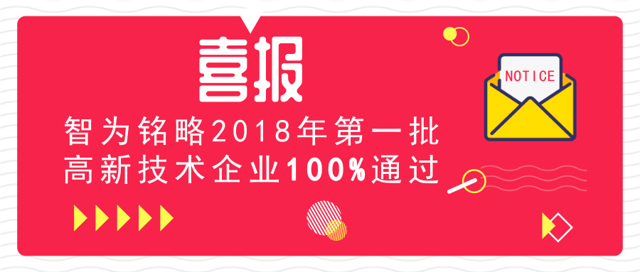 喜報(bào)！智為銘略2018年*一批高新技術(shù)企業(yè)100%通過