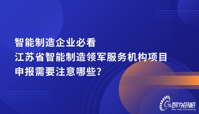 智能制造企業(yè)必看，江蘇省智能制造領(lǐng)軍服務(wù)機(jī)構(gòu)項(xiàng)目咨詢需要注意哪些？