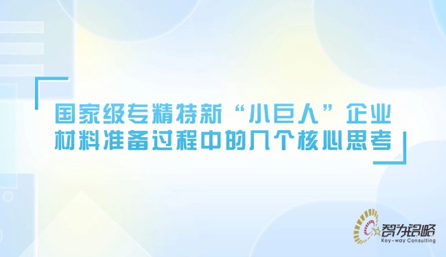 ***專精特新“小巨人”材料準(zhǔn)備過(guò)程中的幾個(gè)核心思考