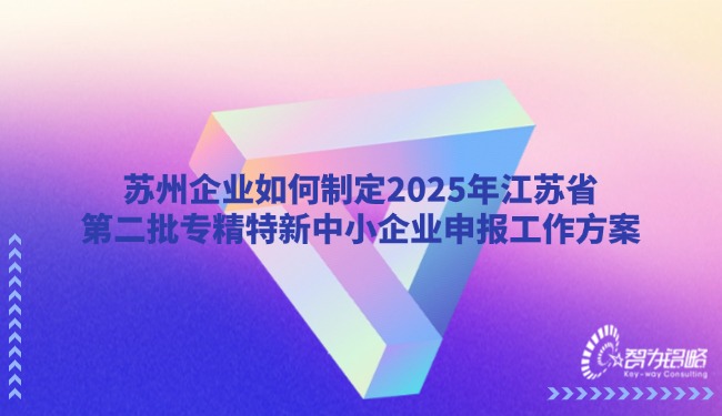 蘇州企業(yè)如何制定2025年江蘇省*二批專精特新中小企業(yè)申報(bào)工作方案.jpg